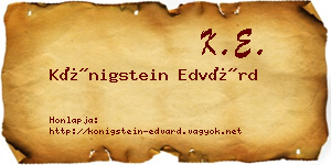 Königstein Edvárd névjegykártya